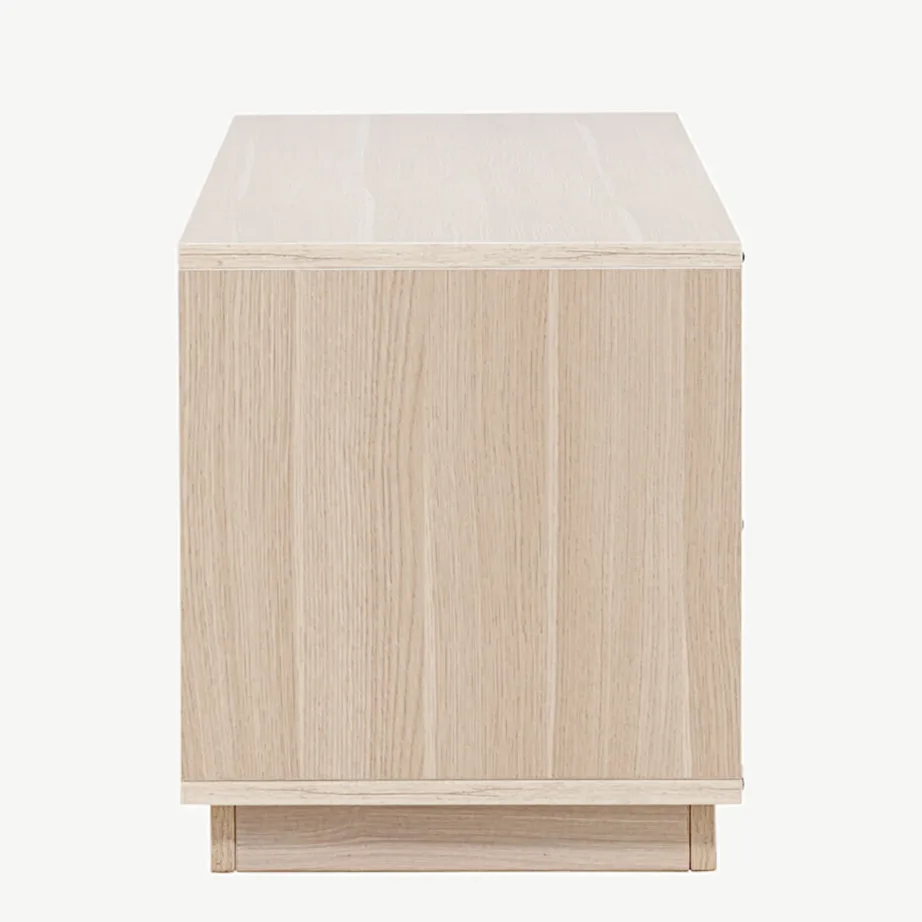 Valge peitsiga MDF-ist TV-alus Lugo liugukse ja ribistatud detailiga, 30165-130 – 7