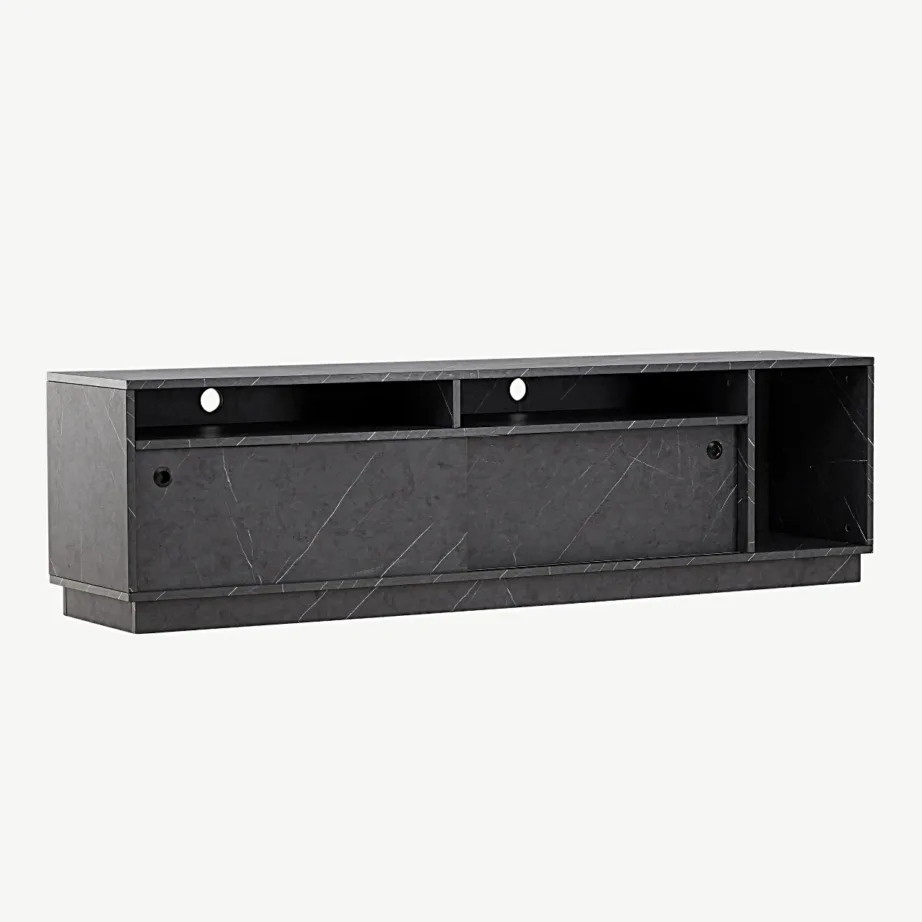 Girona must melamiinkattega TV-alus liuguste ja avatud riiulitega, 30166-100