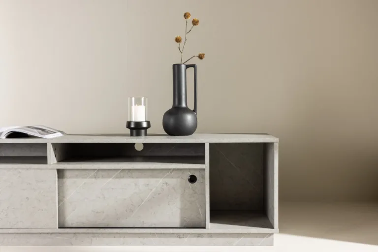 Girona halli betooni välimusega MDF-ist TV-alus liugustega, 180×50 cm - 30166-165