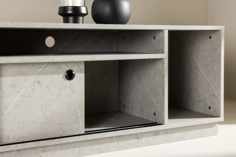 Girona halli betooni välimusega MDF-ist TV-alus liugustega, 180×50 cm - 30166-165
