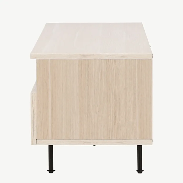 Valge peitsiga TV-alus Navarra mustadel metalljalgadel, 180 cm - 30167-130