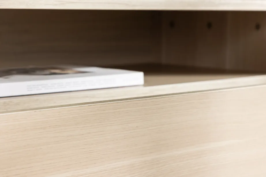 Valge peitsiga TV-alus Navarra mustadel metalljalgadel, 180 cm, 30167-130 – 11