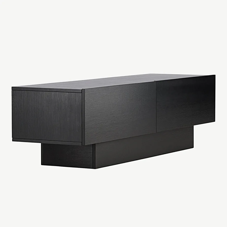 Must melamiinviimistlusega telerialus Cuenca klaasriiuliga, 160 cm, 30168-100 – 3