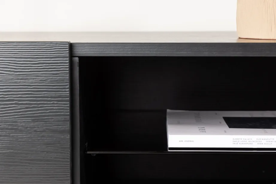 Must melamiinviimistlusega telerialus Cuenca klaasriiuliga, 160 cm, 30168-100 – 10