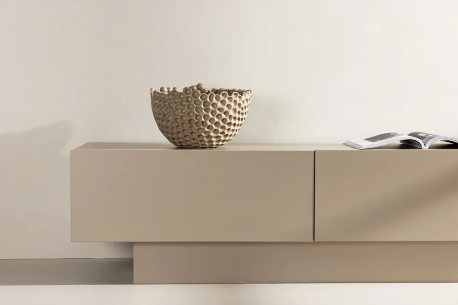 Beež melamiinkattega TV-alus Cuenca klaasriiuliga, 30168-103 – 9