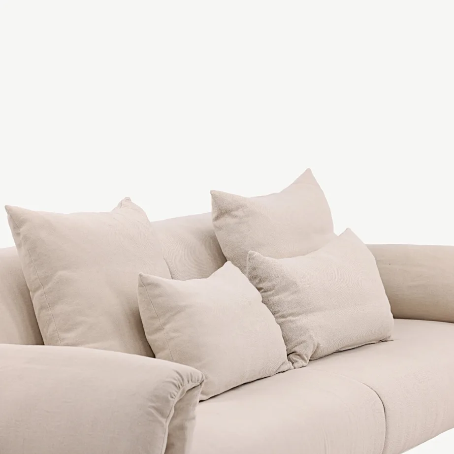 Öckerö kolmekohaline põhjamaise disainiga diivan, beež kangas ja valge terasraam, 40000-050 – 4