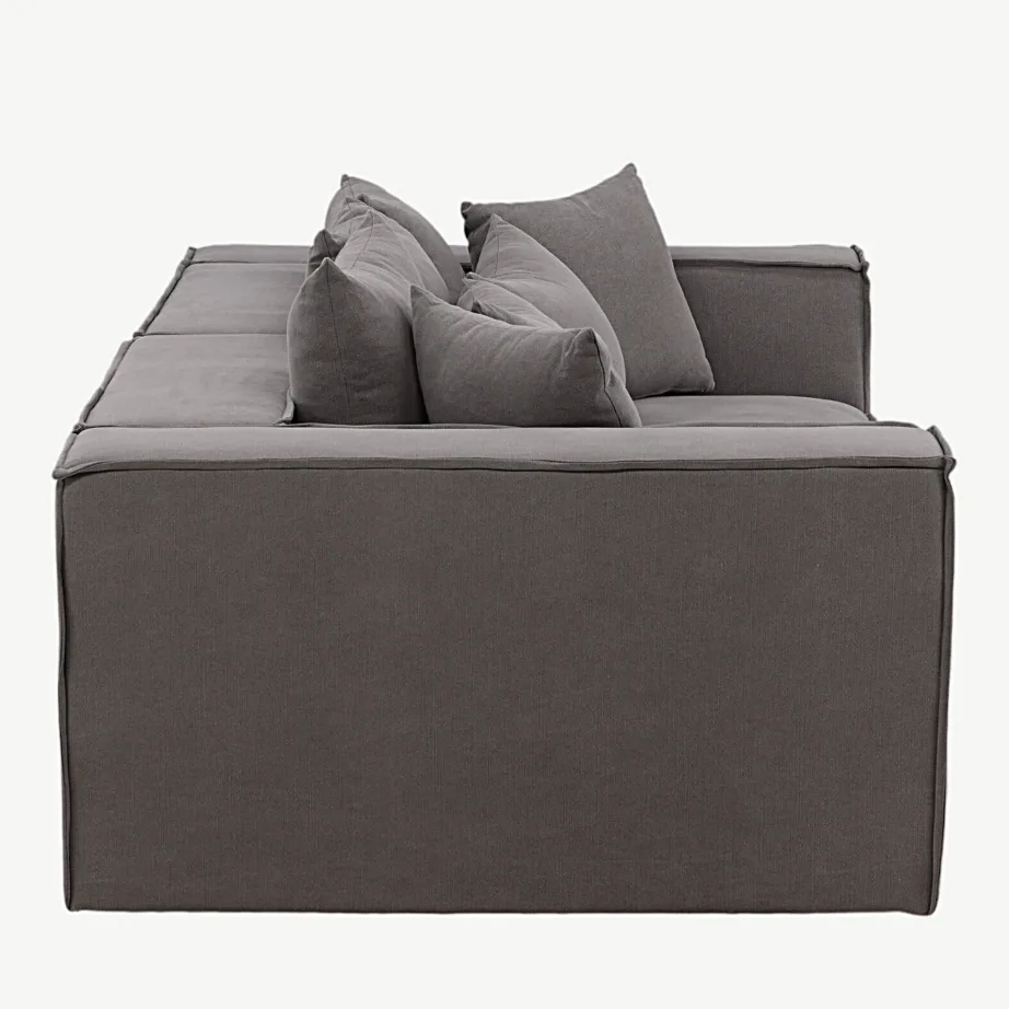 Gillholmeni hall 3-kohaline diivan, polüester-linane kangas, lai käetugi, skandinaavia stiil, 40000-102 – 2