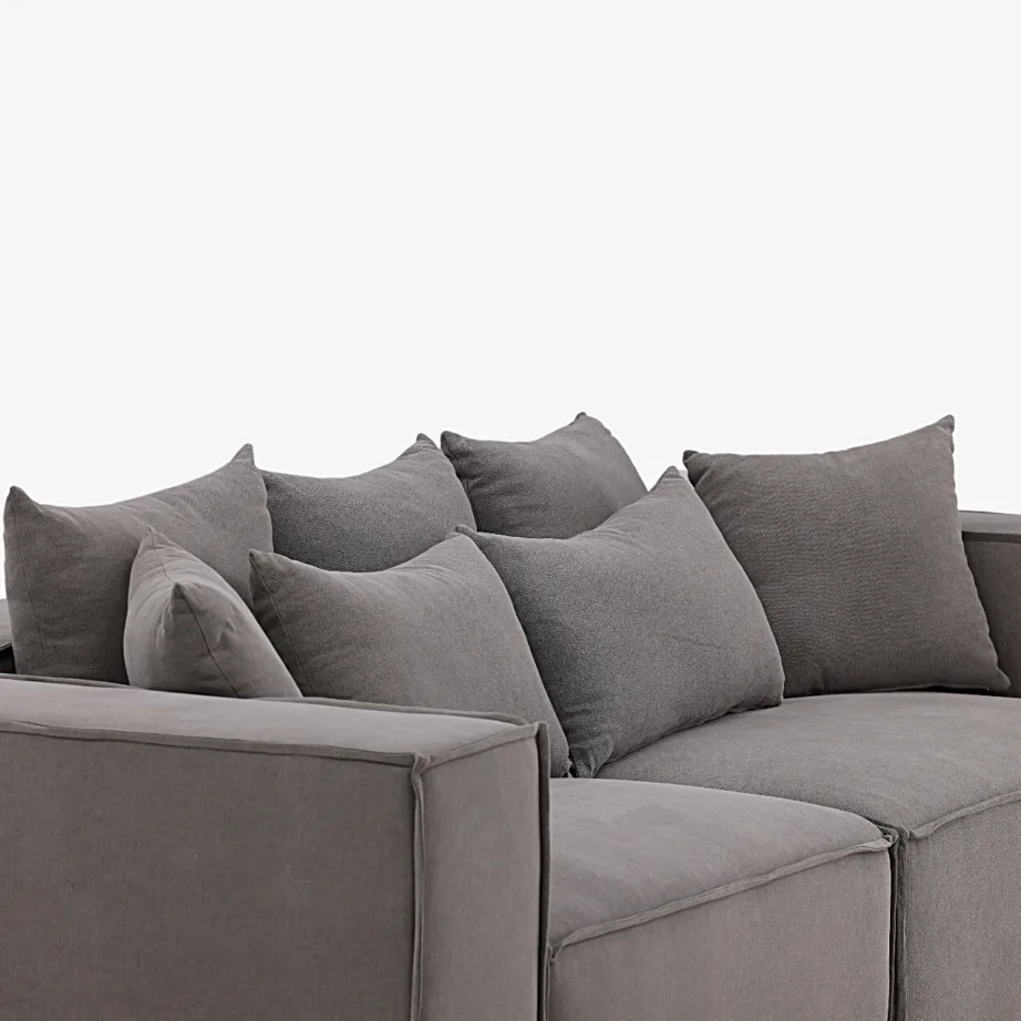 Gillholmeni hall 3-kohaline diivan, polüester-linane kangas, lai käetugi, skandinaavia stiil, 40000-102 – 4