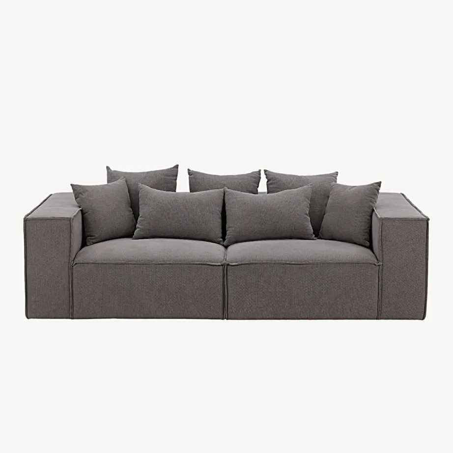 Gillholmeni hall 3-kohaline diivan, polüester-linane kangas, lai käetugi, skandinaavia stiil, 40000-102 – 6