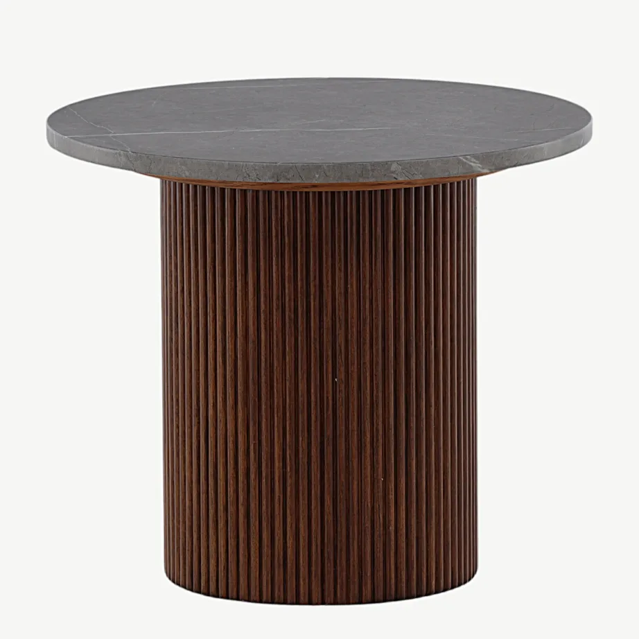 Ümmarguse halli MDF lauaplaadiga abilaud Härön pähklitooni saarepuu jalal, 41000-060 – 2