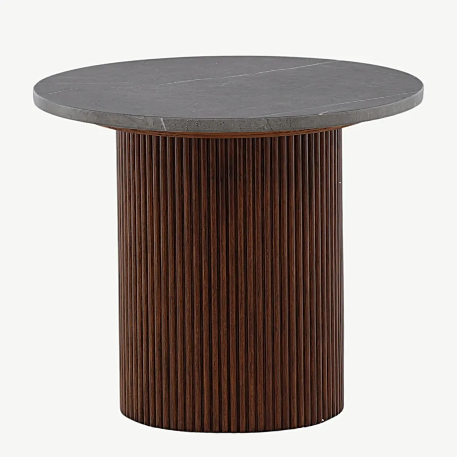 Ümmarguse halli MDF lauaplaadiga abilaud Härön pähklitooni saarepuu jalal, 41000-060 – 7