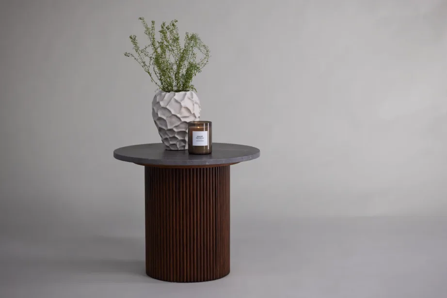 Ümmarguse halli MDF lauaplaadiga abilaud Härön pähklitooni saarepuu jalal, 41000-060 – 8