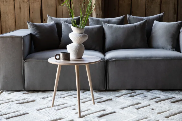 Ümmargune valge abilaud Askim, Ø48 cm (Vind) - 41000-270