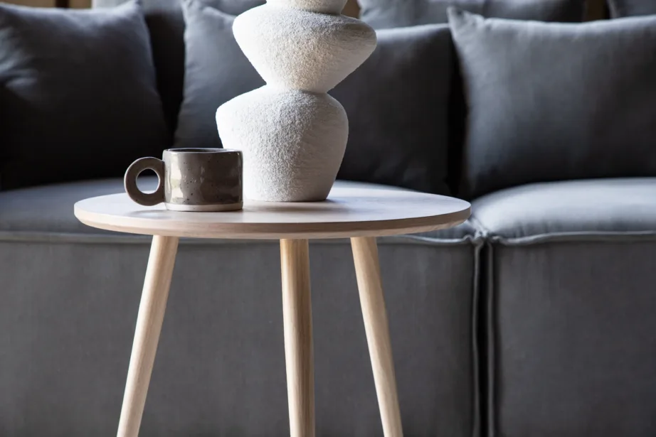 Ümmargune valge abilaud Askim, Ø48 cm (Vind), 41000-270 – 9