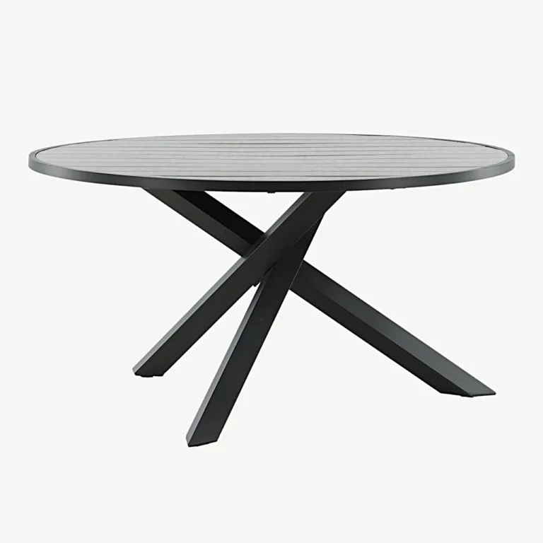 Parma ümmargune õuelaud puitplastkomposiidist, musta alumiiniumraamiga, ø140 cm - 4145-408