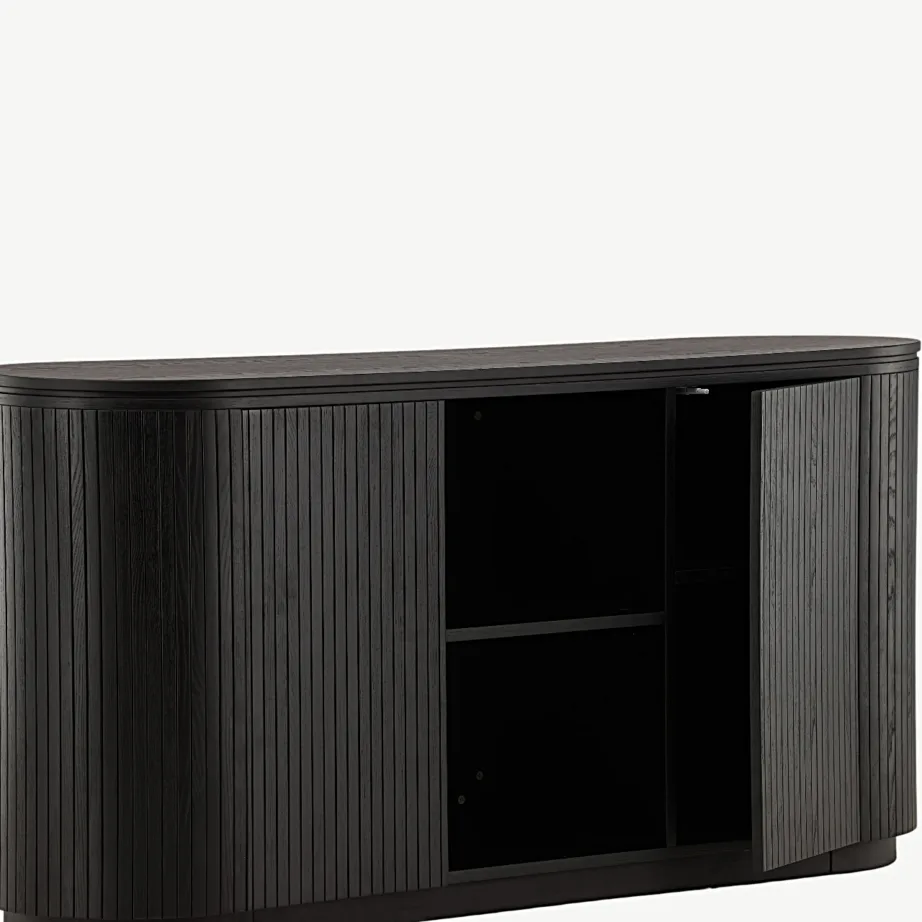 Fjällbacka kõrge musta tammefurniiriga kummut, ovaalne, avatud ja suletud riiulitega, 42000-010 – 5