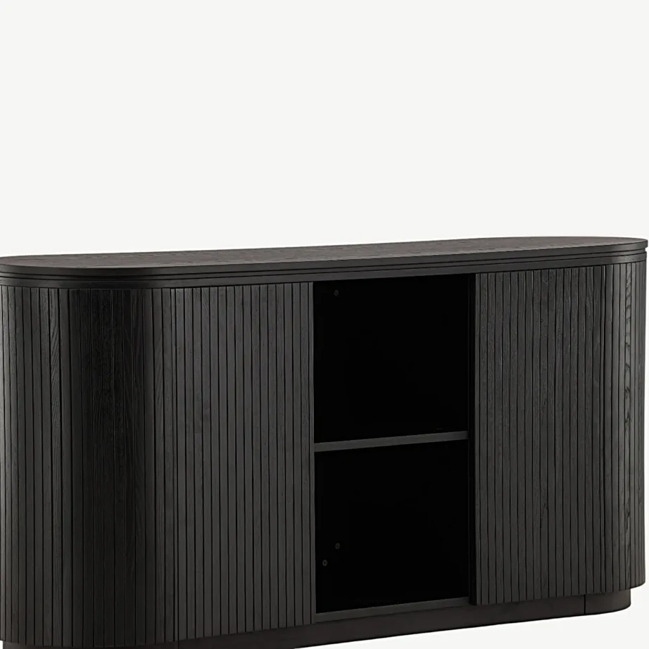 Fjällbacka kõrge musta tammefurniiriga kummut, ovaalne, avatud ja suletud riiulitega, 42000-010 – 6