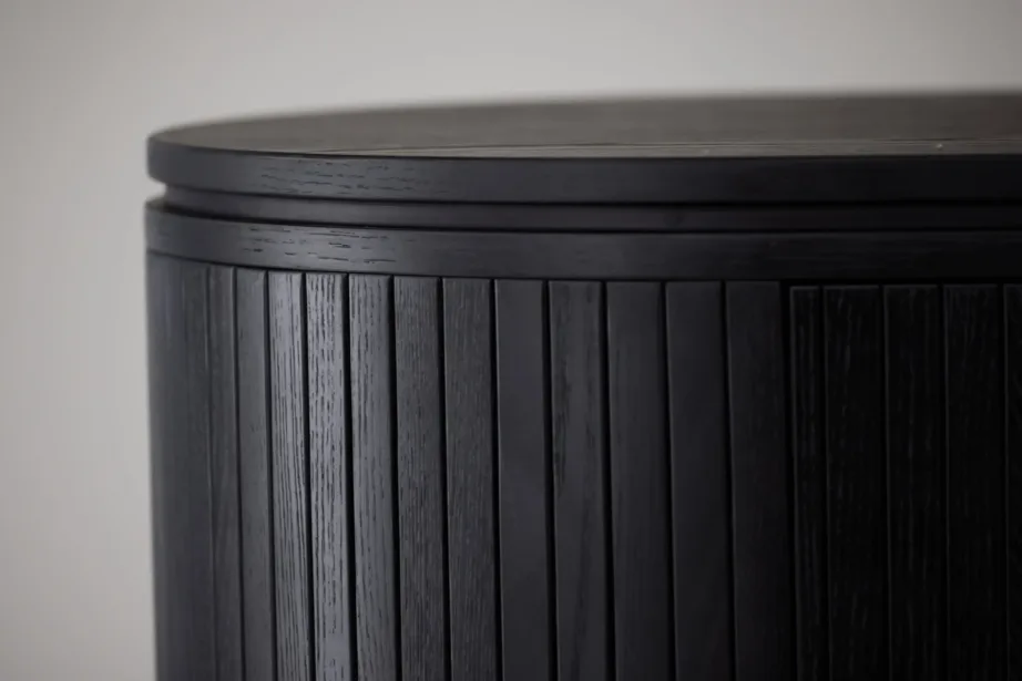 Fjällbacka kõrge musta tammefurniiriga kummut, ovaalne, avatud ja suletud riiulitega, 42000-010 – 10