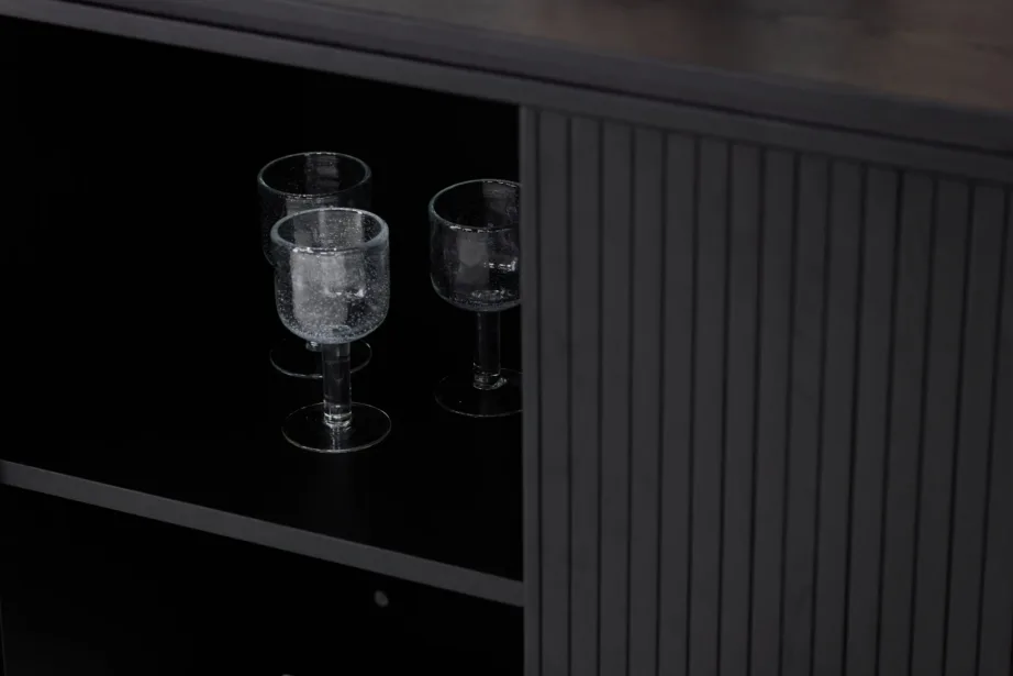 Fjällbacka kõrge musta tammefurniiriga kummut, ovaalne, avatud ja suletud riiulitega, 42000-010 – 11