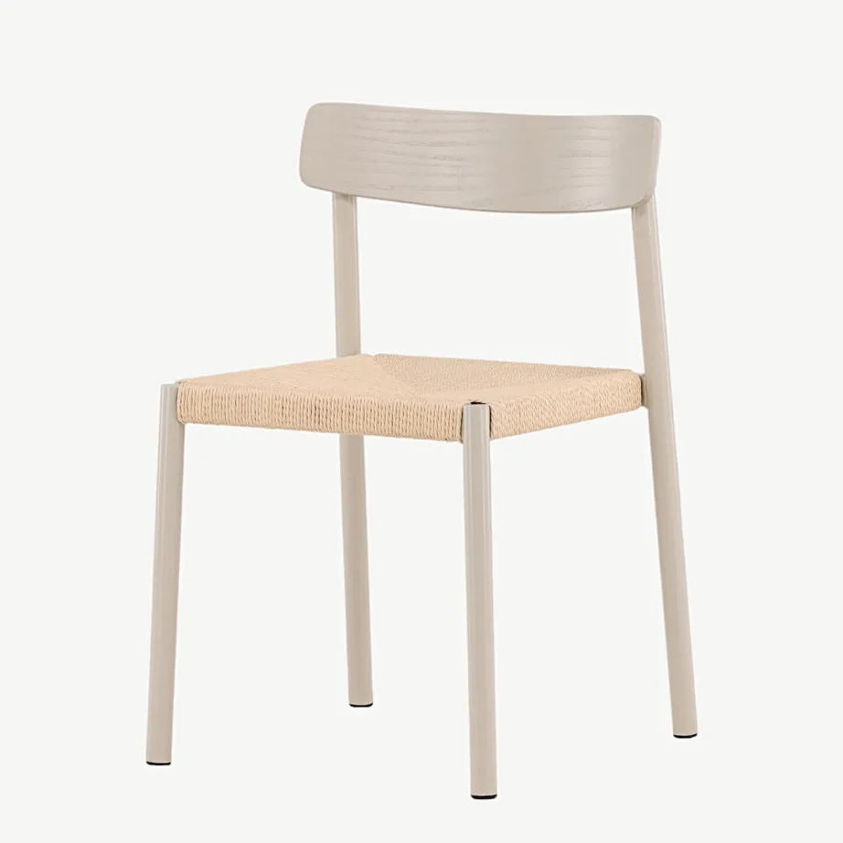 Skandinaavia stiilis söögitool Malmön, hallikasbeež/beež teras ja rotang, 43000-122 – 5