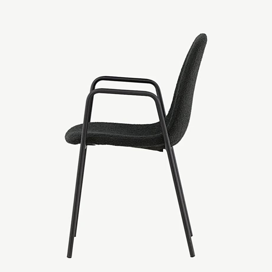 Skandinaavia stiilis söögitool Klädesholmen, must buklee, must metallraam, käetugedega, 43000-134 – 7