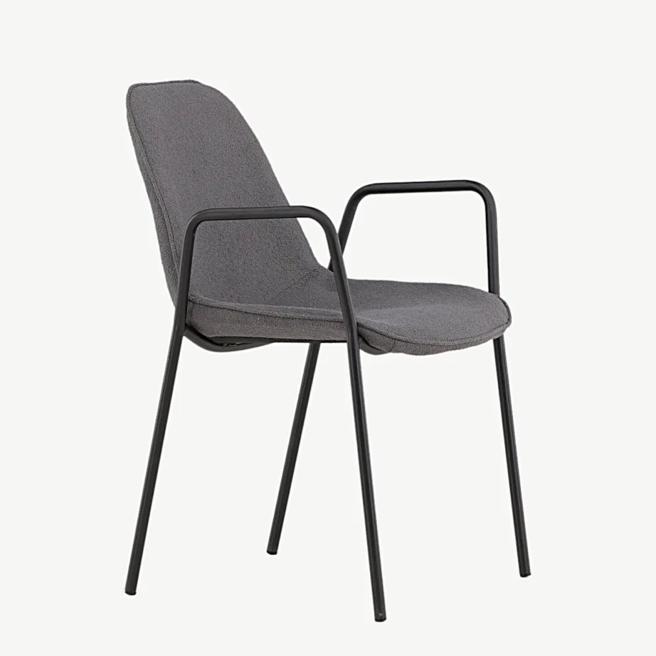 Täispolsterdatud söögitool Klädesholmen tumehalli buklee ja musta terasraamiga, 43000-139 – 3