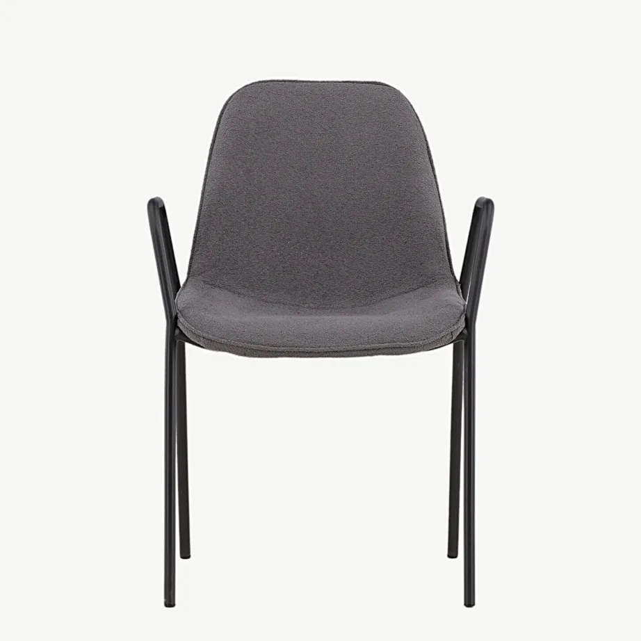 Täispolsterdatud söögitool Klädesholmen tumehalli buklee ja musta terasraamiga, 43000-139 – 4