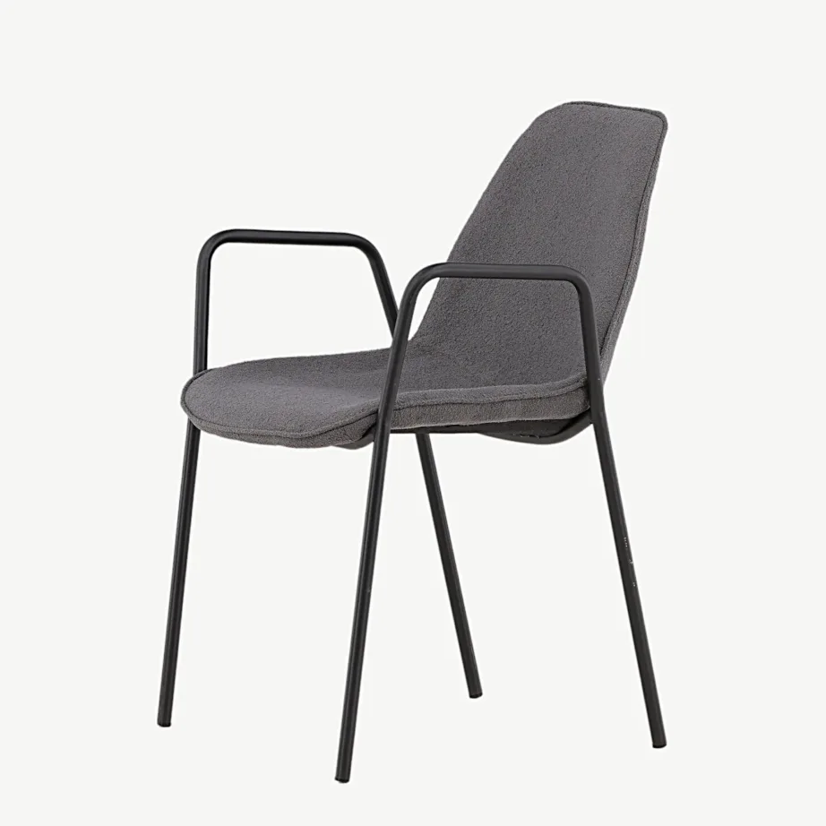 Täispolsterdatud söögitool Klädesholmen tumehalli buklee ja musta terasraamiga, 43000-139 – 6