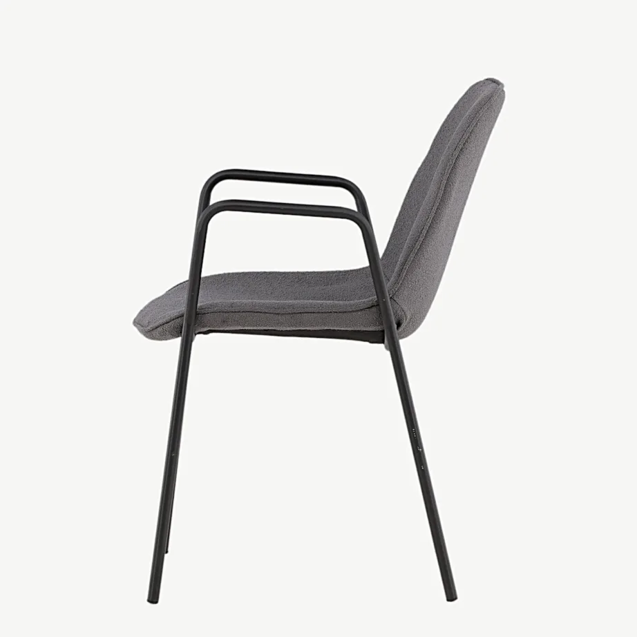 Täispolsterdatud söögitool Klädesholmen tumehalli buklee ja musta terasraamiga, 43000-139 – 7