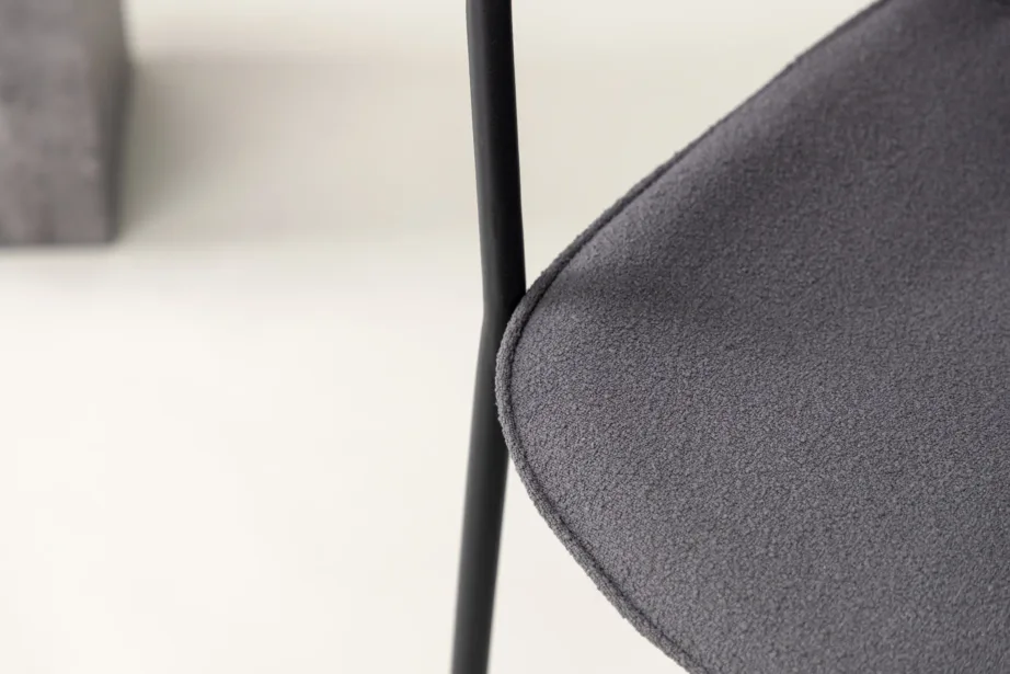 Täispolsterdatud söögitool Klädesholmen tumehalli buklee ja musta terasraamiga, 43000-139 – 10