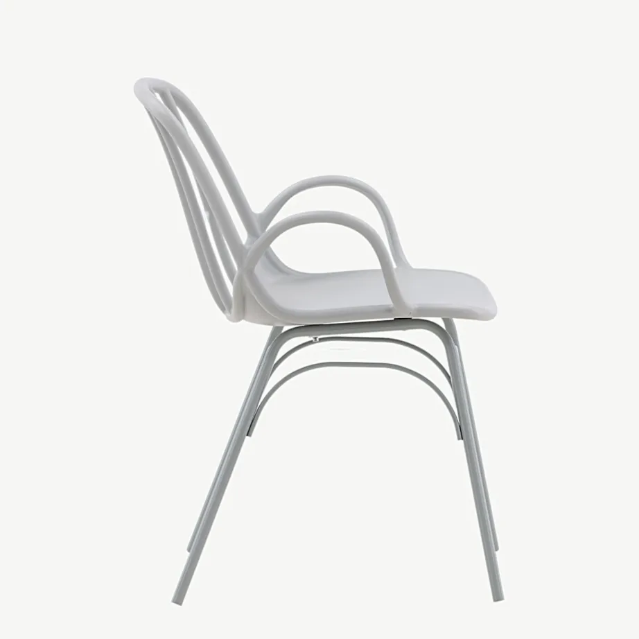 Söögitool Dyröni hallikasbeežist plastist ja terasest, käetugedega, 43000-262 – 2