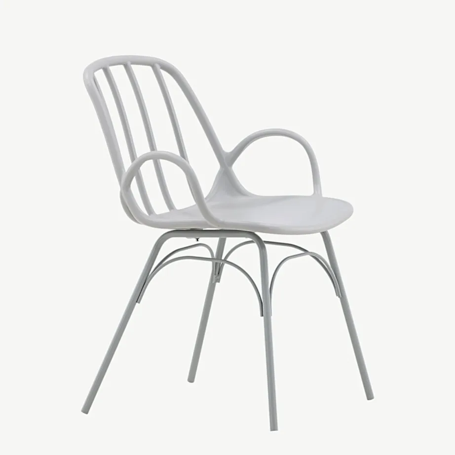 Söögitool Dyröni hallikasbeežist plastist ja terasest, käetugedega, 43000-262 – 3