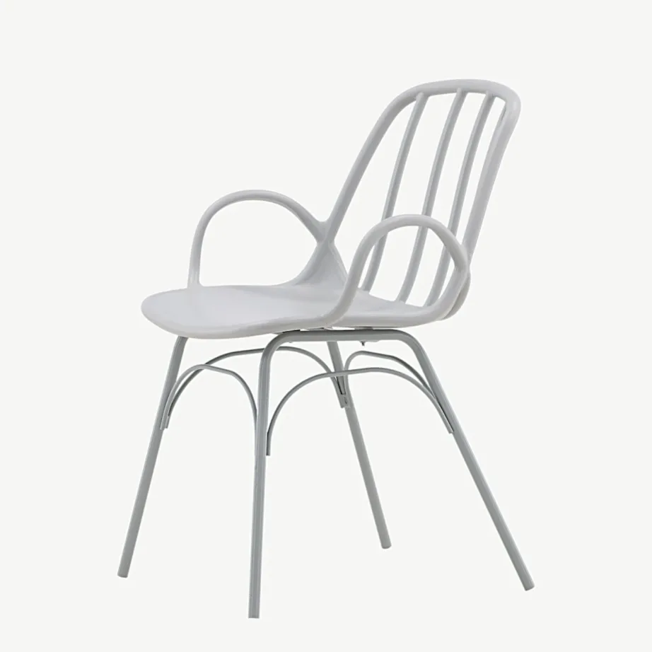 Söögitool Dyröni hallikasbeežist plastist ja terasest, käetugedega, 43000-262 – 6