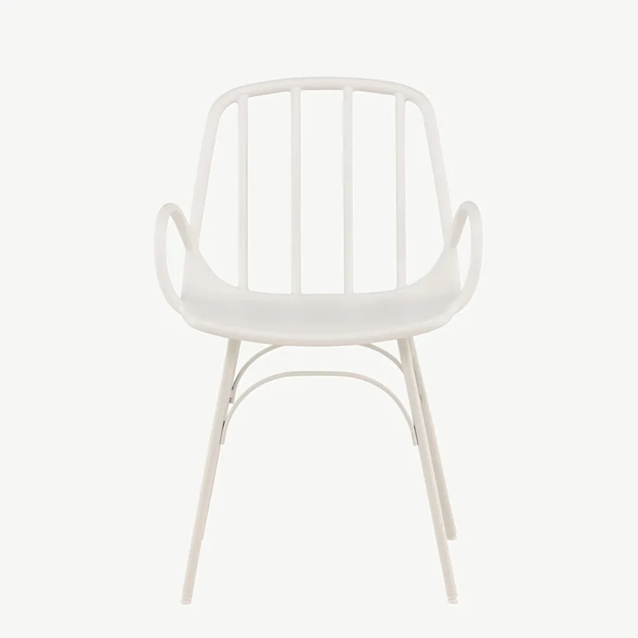 Valge plastikust söögitool käetugedega Dyröni terasjalgadega, 43000-263 – 4