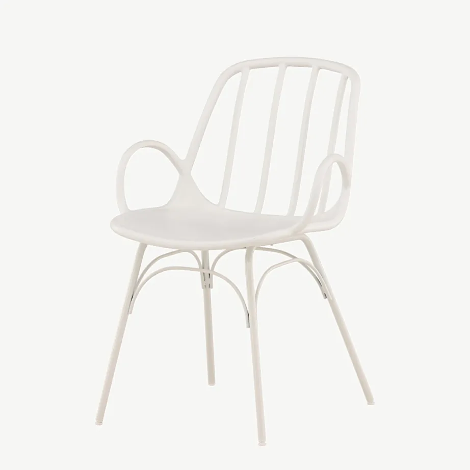 Valge plastikust söögitool käetugedega Dyröni terasjalgadega, 43000-263 – 5