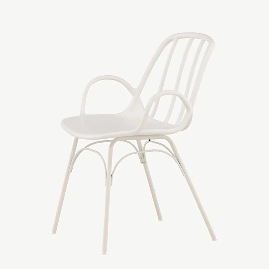 Valge plastikust söögitool käetugedega Dyröni terasjalgadega, 43000-263 – 6