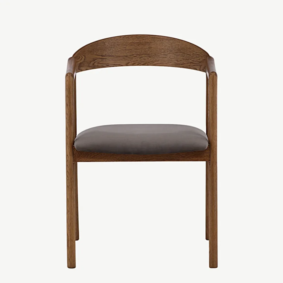 Tammepuidust söögitool Långön skandinaavia stiilis, hall sametist iste, 43000-270 – 4