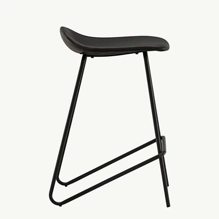 Minimalistlik must terasest baaritool Grebbestad, 66 cm (PU-kattega) - 44000-170