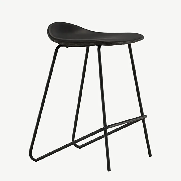 Minimalistlik must terasest baaritool Grebbestad, 66 cm (PU-kattega) - 44000-170