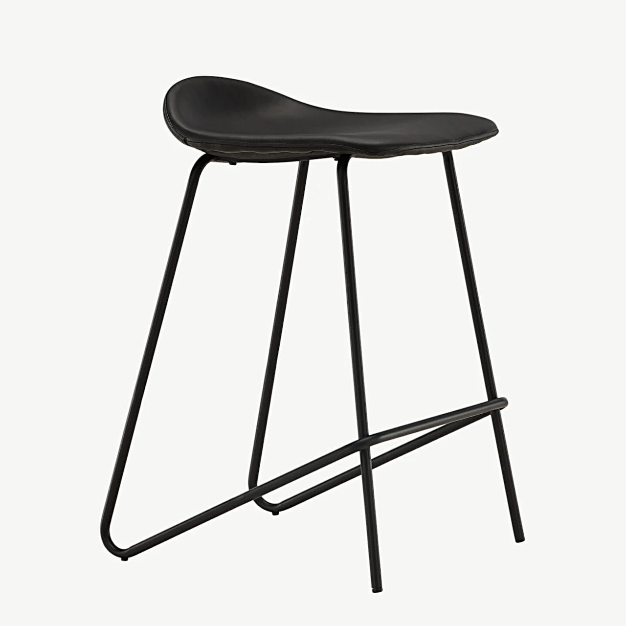 Minimalistlik must terasest baaritool Grebbestad, 66 cm (PU-kattega) - 44000-170