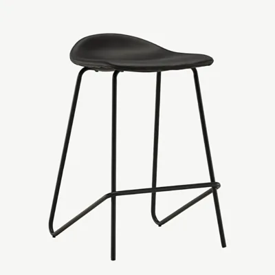 Minimalistlik must terasest baaritool Grebbestad, 66 cm (PU-kattega) - 44000-170