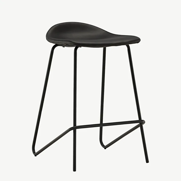 Minimalistlik must terasest baaritool Grebbestad, 66 cm (PU-kattega) - 44000-170