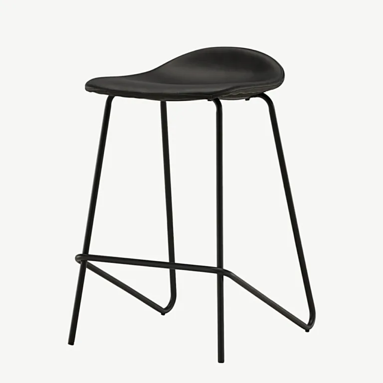 Minimalistlik must terasest baaritool Grebbestad, 66 cm (PU-kattega) - 44000-170