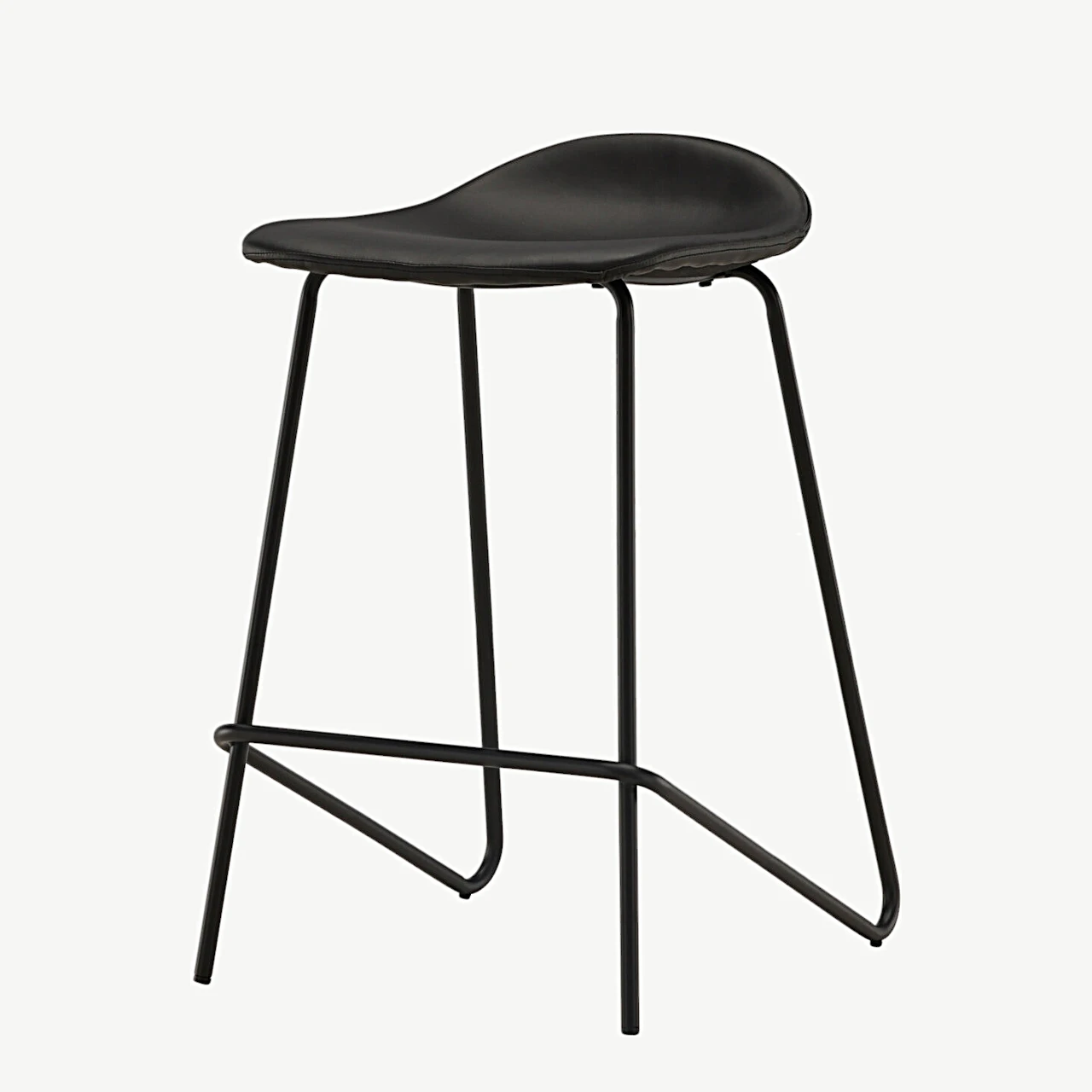 Minimalistlik must terasest baaritool Grebbestad, 66 cm (PU-kattega) - 44000-170