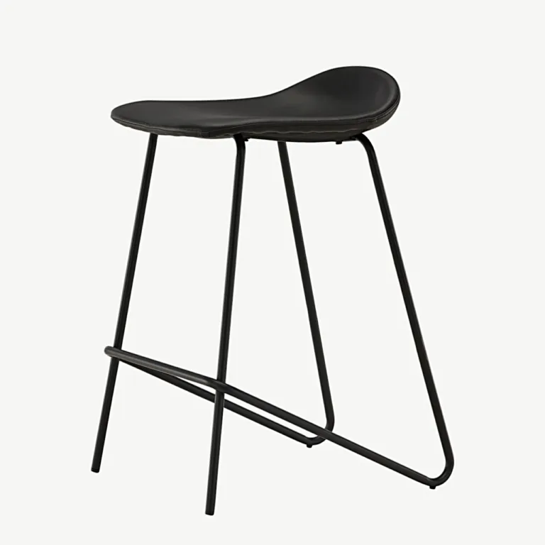 Minimalistlik must terasest baaritool Grebbestad, 66 cm (PU-kattega) - 44000-170