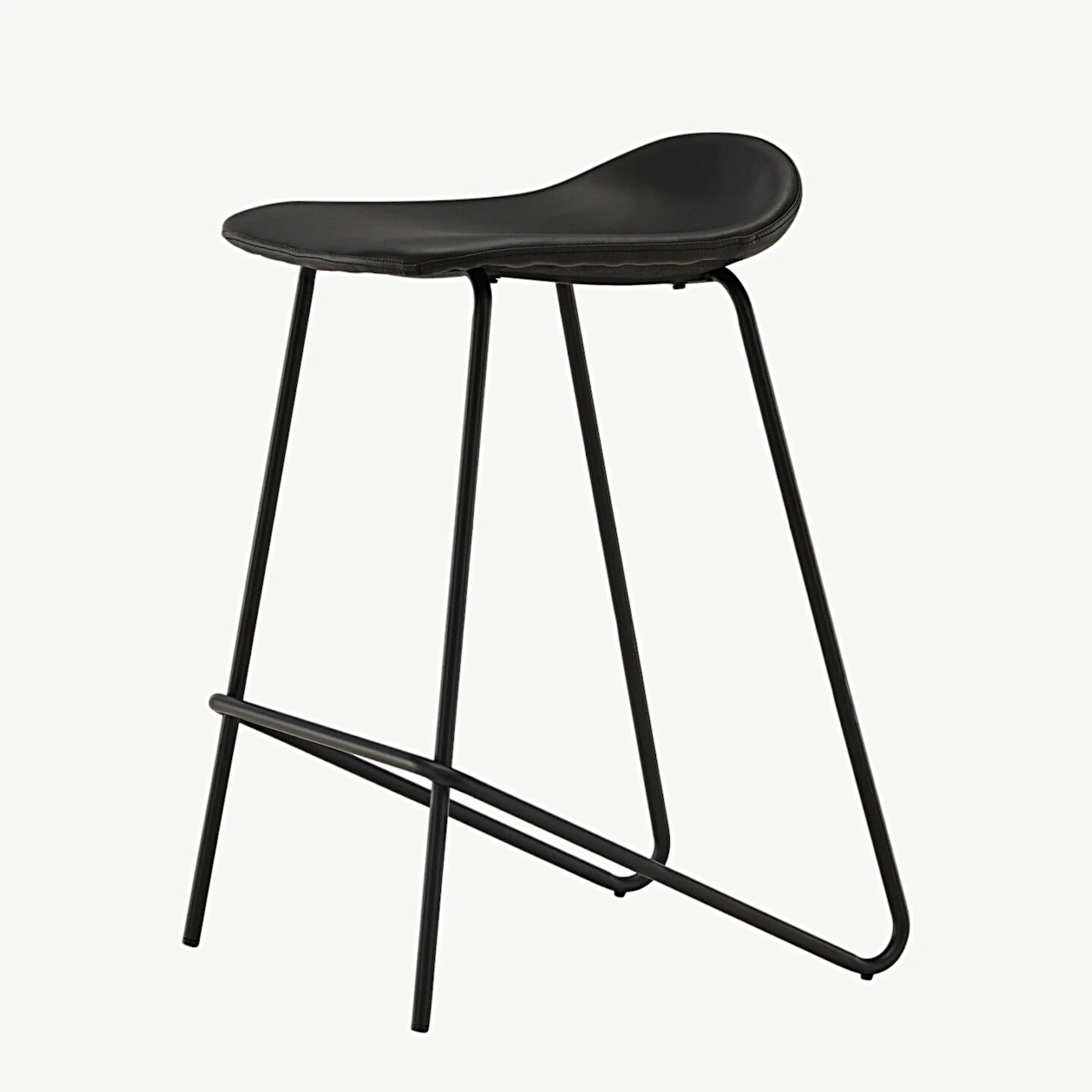 Minimalistlik must terasest baaritool Grebbestad, 66 cm (PU-kattega) - 44000-170