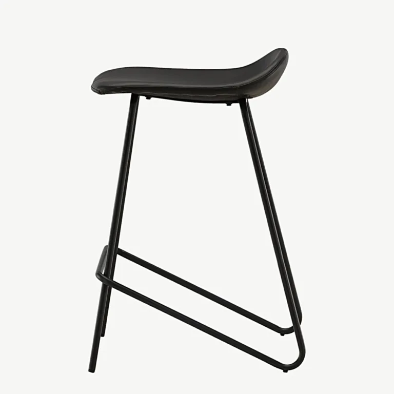 Minimalistlik must terasest baaritool Grebbestad, 66 cm (PU-kattega) - 44000-170