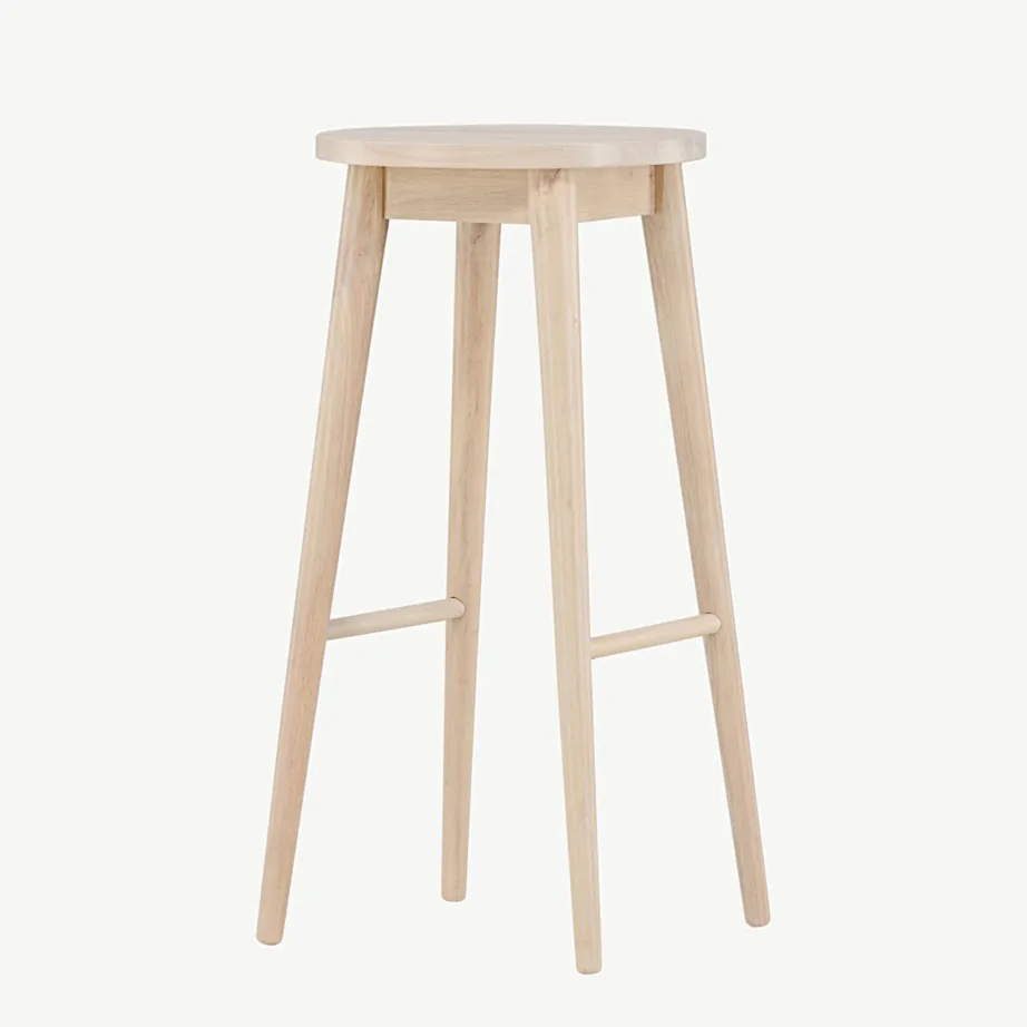 Valge peitsiga kummipuidust baaritool Mollösand, 75 cm, 44100-062