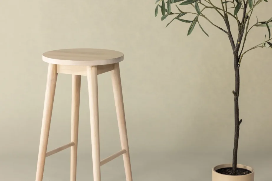 Valge peitsiga kummipuidust baaritool Mollösand, 75 cm, 44100-062 – 9