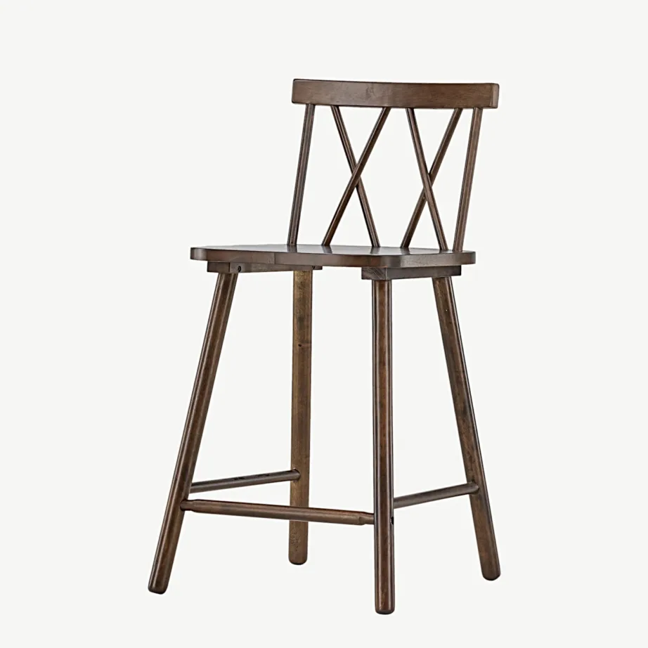 Mollöström kummipuidust baaritool mokaavärvi viimistlusega, seljatoega, 44100-073 – 5